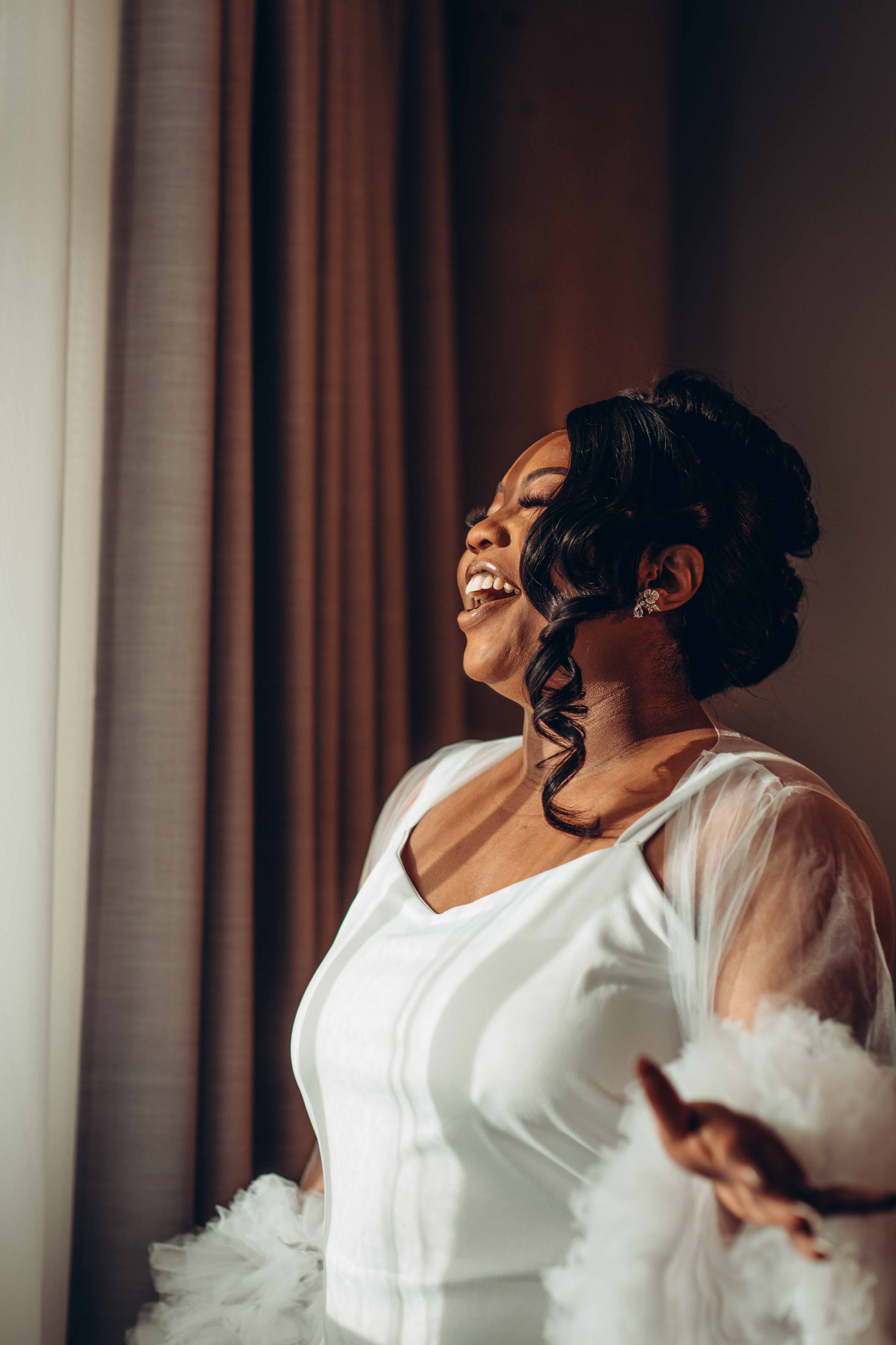 Intimate wedding moment